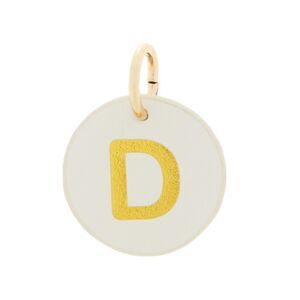 The Cuddle Collab Wear & Share Charm Faux Leather "D" Monogram in White